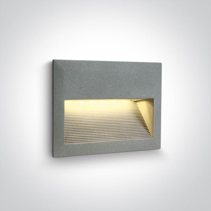 ONE Light | 68016/G/W GREY WALL RECESSED LED 2W WW IP54