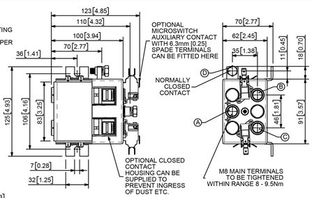 DC182-491 Albright 150A 24V DC - INT Motor Reversing Contactor