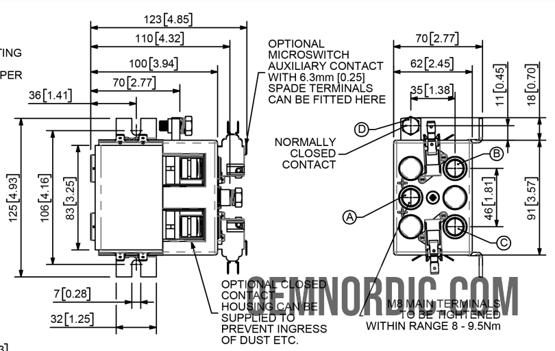 DC182-774L Albright 150A 12V DC - INT | Motor Reversing Contactor